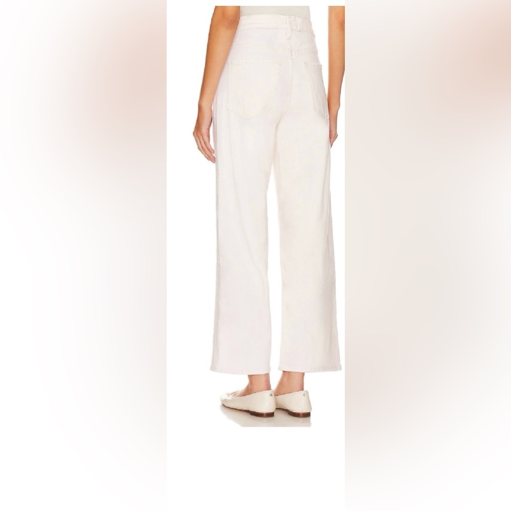 MOTHER Wide Leg Jeans in Off-White